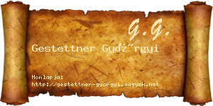 Gestettner Györgyi névjegykártya